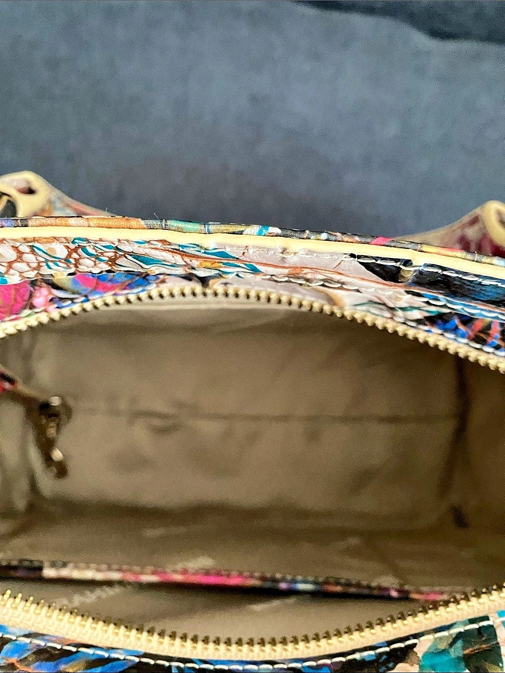 BRAHMIN Cami Satchel Floral Butterfly Multicolor handbag - Picture 6 of 6